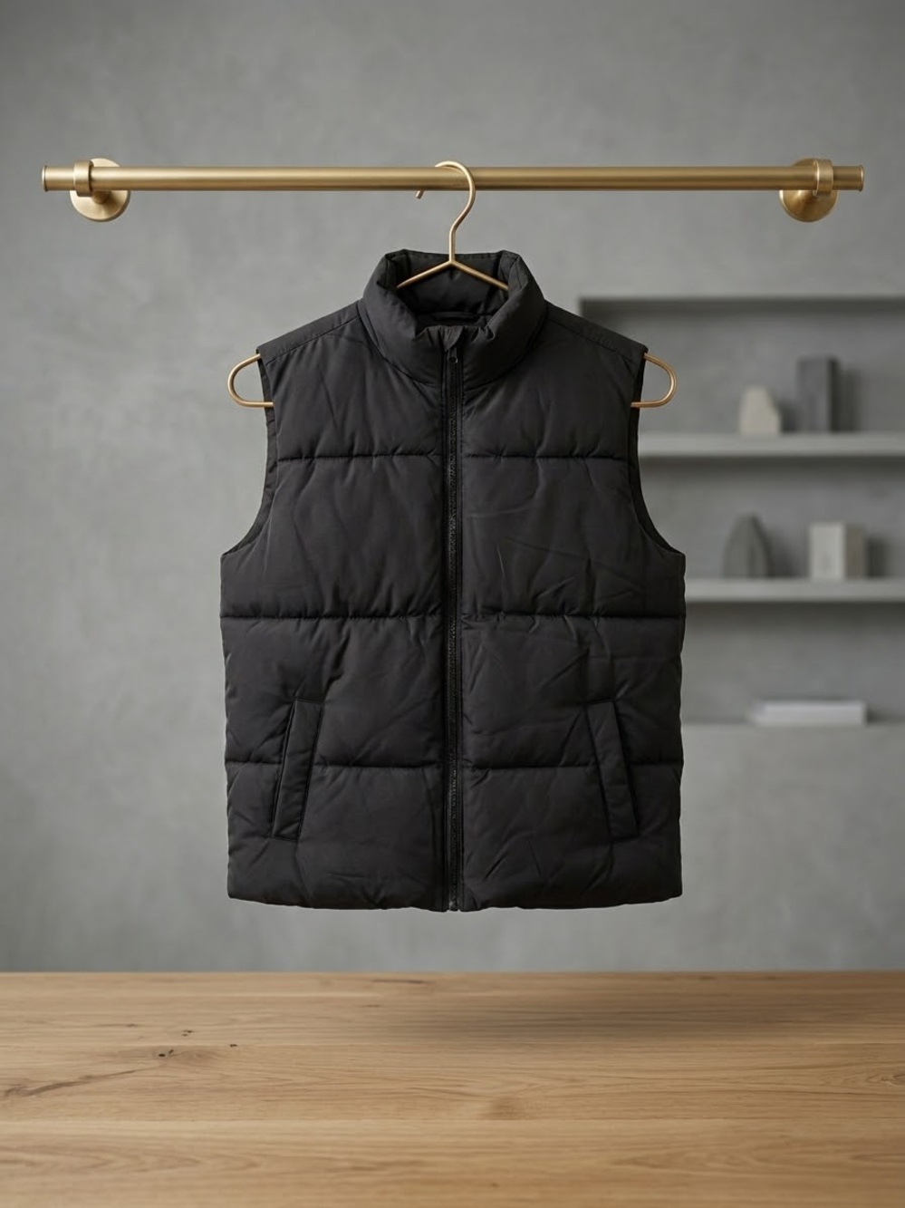 Old Navy Black Quilted Puffer Vest